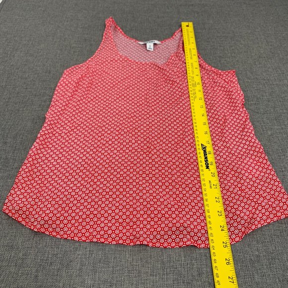 Old Navy Lightweight Tank Top Red White Floral Print Scoop Neck Small 100%Rayon - Picture 6 of 14